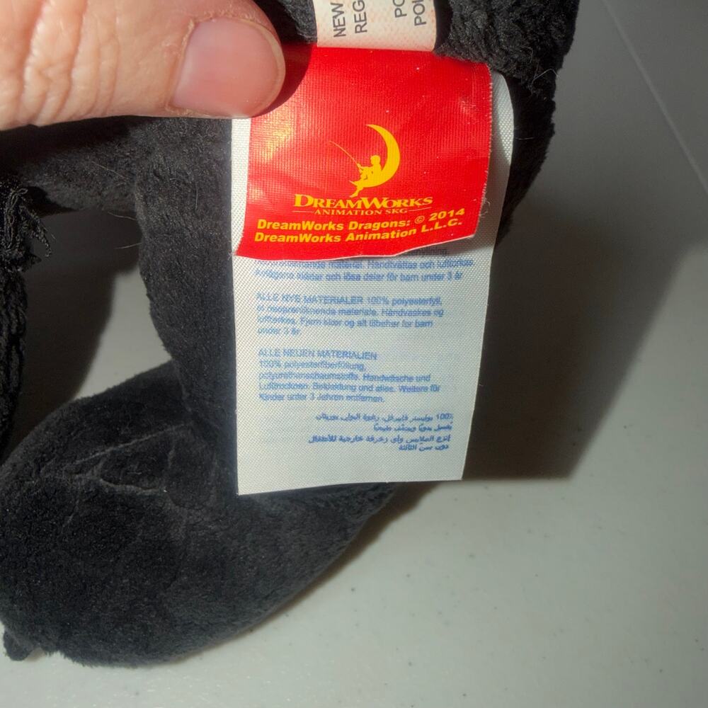 Build A Bear Toothless How To Train Your Dragon Plush Stuffed Animal Black Wings - Picture 4 of 7